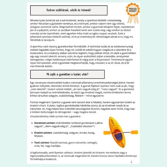 Nem sikerült? Elszúrtad? Rosszul ment? – Sportfókusz Füzetek 1. PDF